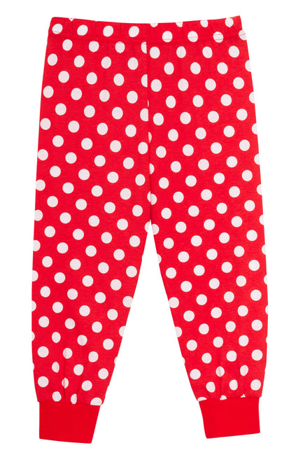 Girls Minnie Mouse Dressing Gown + Pyjamas 3pc Matching Set Red Bathrobe + Pjs