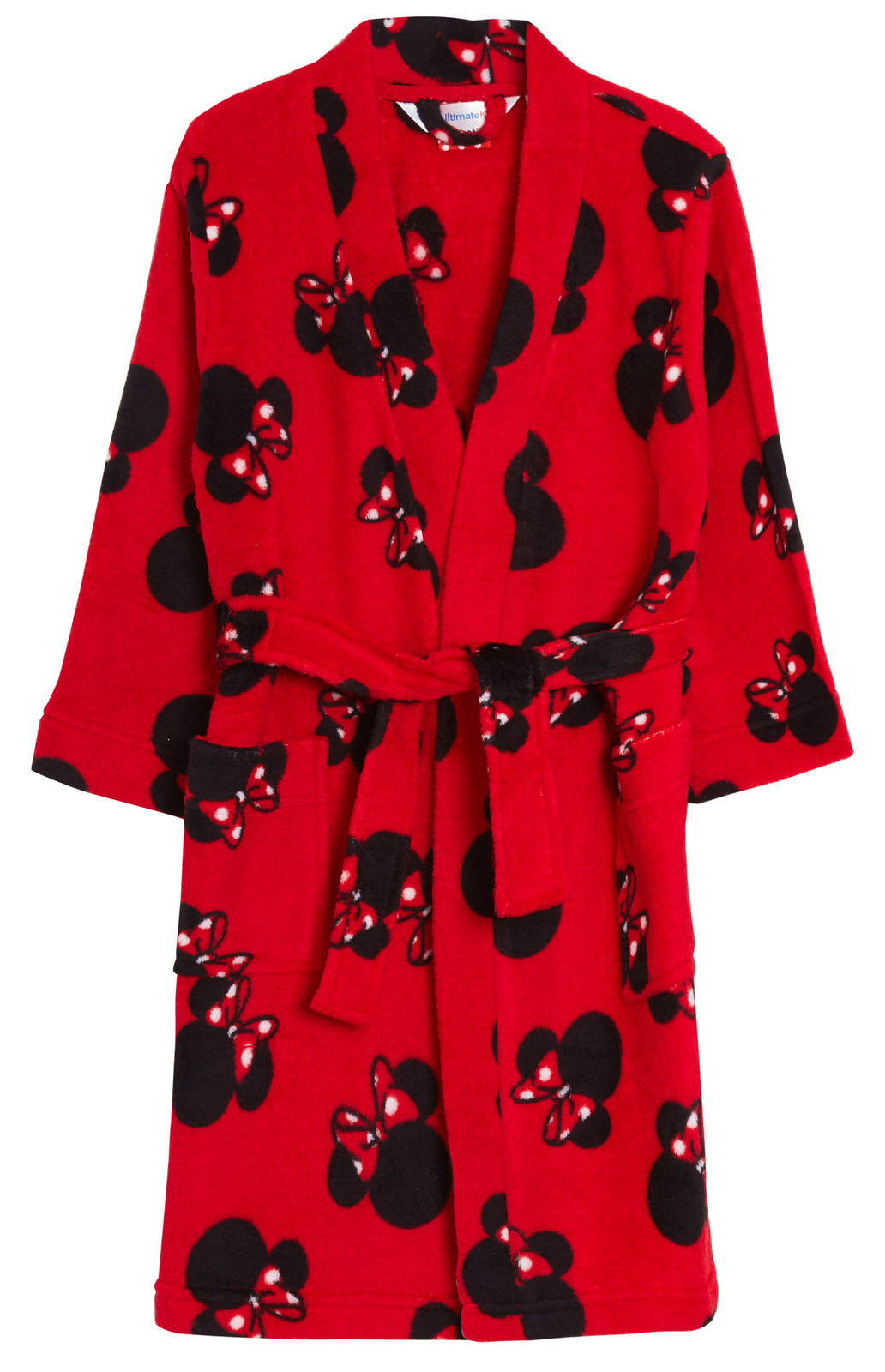 Girls Minnie Mouse Dressing Gown + Pyjamas 3pc Matching Set Red Bathrobe + Pjs
