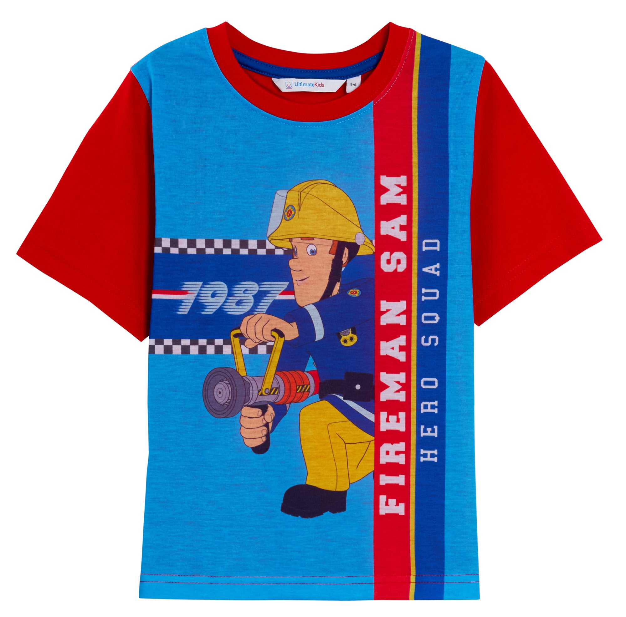 Fireman Sam Boys Short Pyjamas Kids Fire Man Shortie Pjs For Boys Nightwear Set
