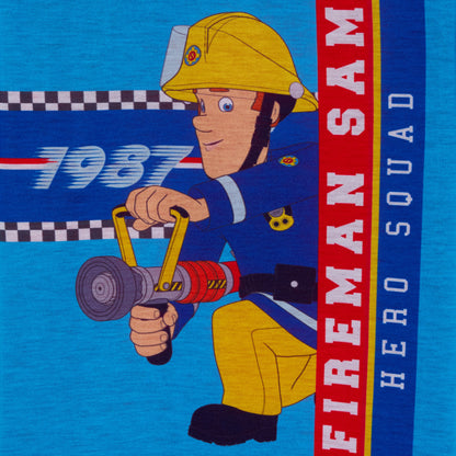 Fireman Sam Boys Short Pyjamas Kids Fire Man Shortie Pjs For Boys Nightwear Set