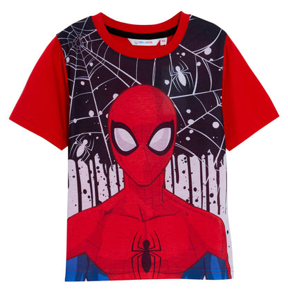 Boys Spiderman Short Pyjamas Kids Marvel Shortie Pjs Set For Boys Nightwear Set