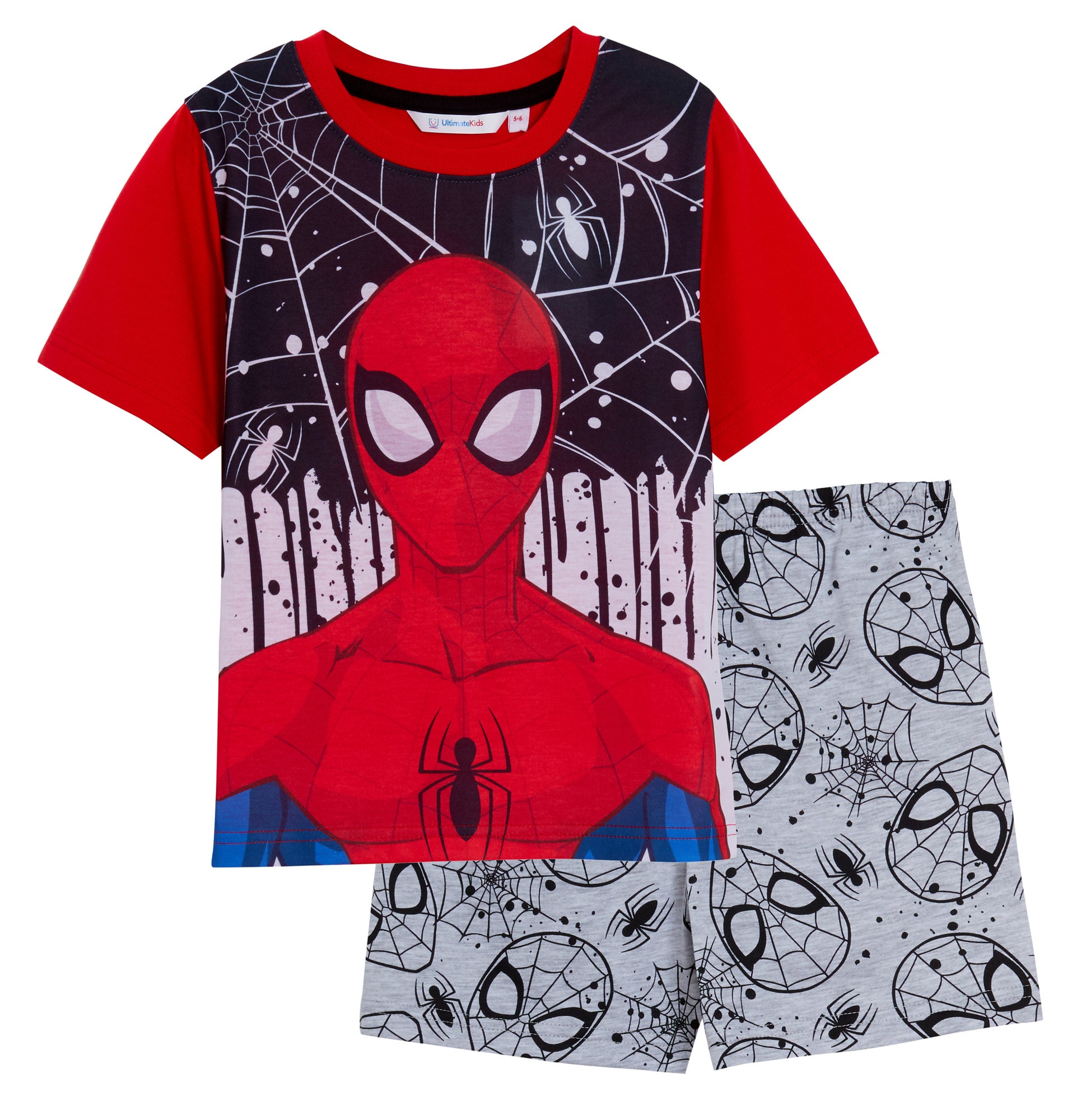 Boys Spiderman Short Pyjamas Kids Marvel Shortie Pjs Set For Boys Nightwear Set
