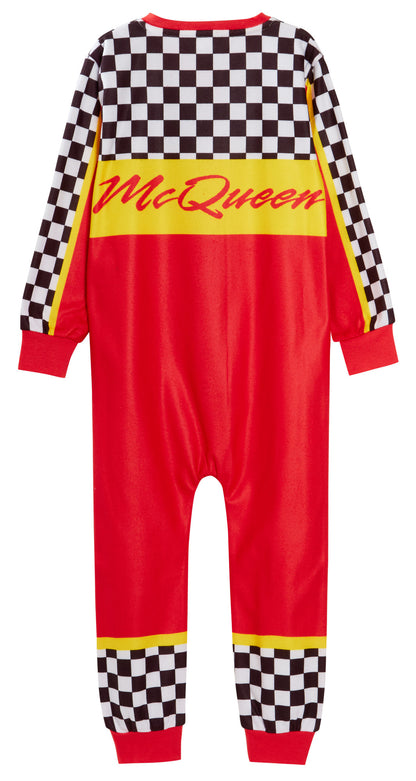 Boys Disney Cars Dress Up All In One Kids Lightning McQueen Fleece Sleepsuit Pjs
