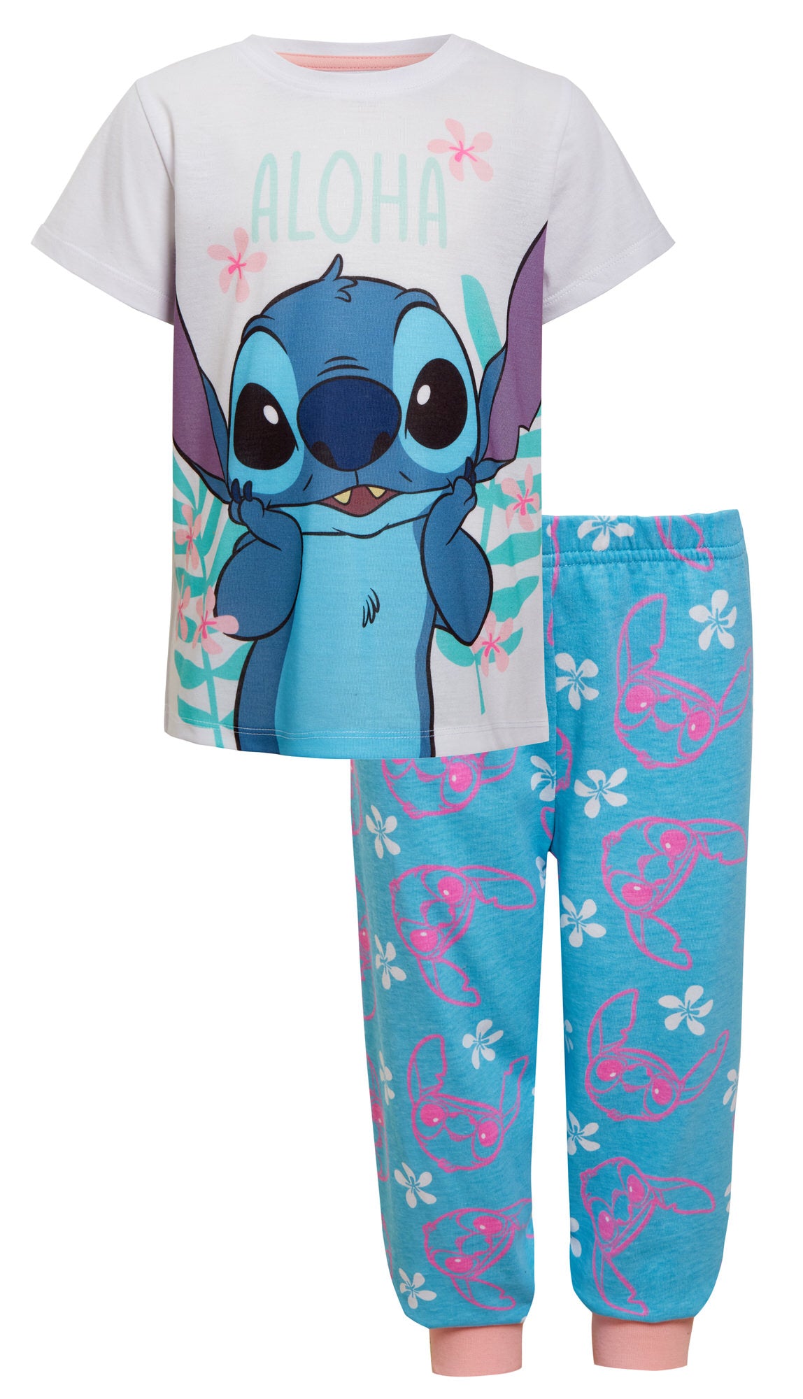 Girls Stitch Dressing Gown + Pyjamas Set Matching 3pc Nightwear Bathrobe + Pjs
