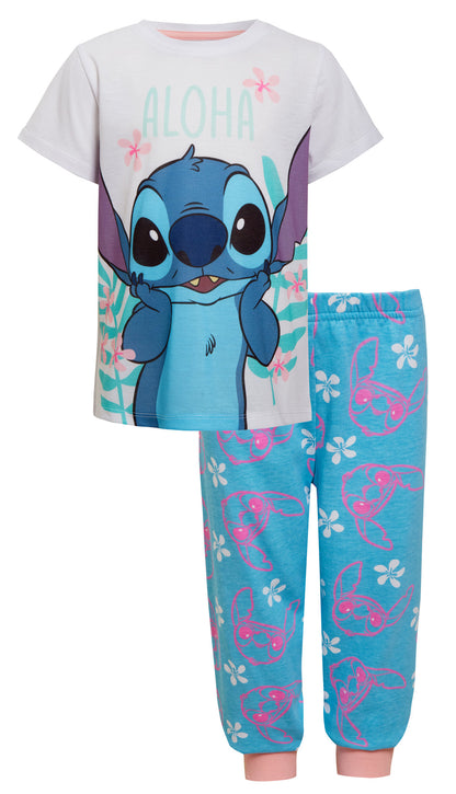 Girls Stitch Dressing Gown + Pyjamas Set Matching 3pc Nightwear Bathrobe + Pjs