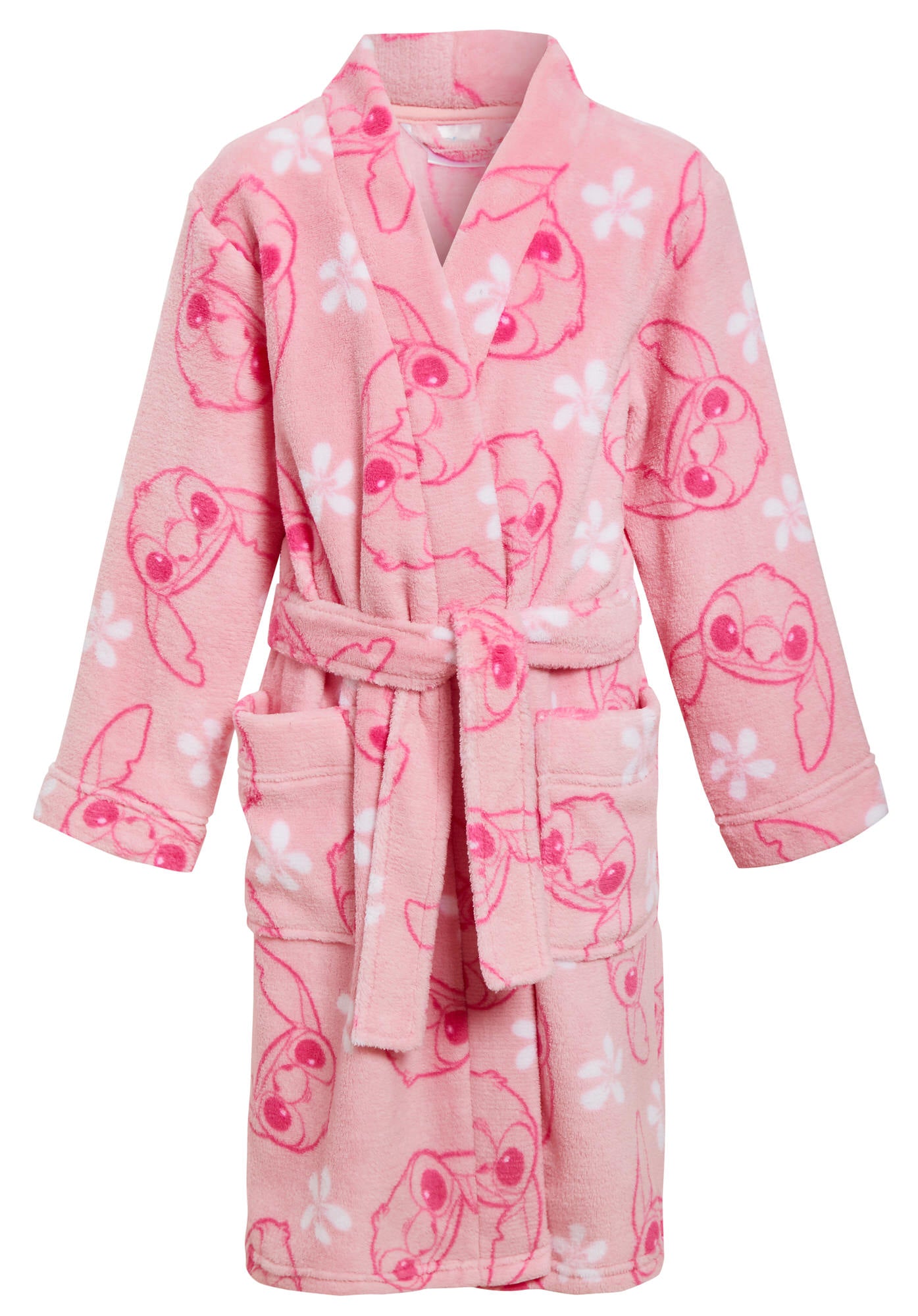 Girls Stitch Dressing Gown + Pyjamas Set Matching 3pc Nightwear Bathrobe + Pjs