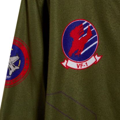 Boys Top Gun Fleece All In One Maverick Pyjamas Kids Flighter Pilot Jumpsuit