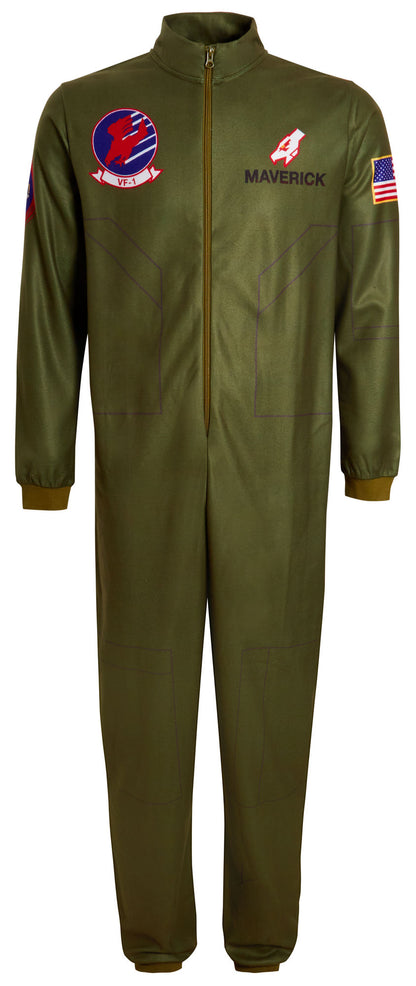 Mens Top Gun Fleece All In One Teens Maverick Flight Suit Pyjamas Loungewear Pjs