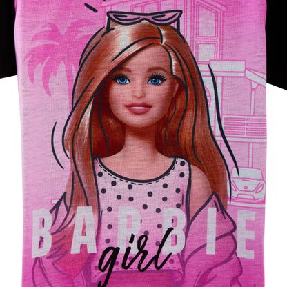 Girls Barbie Dressing Gown + Pyjamas Set Matching 3pc Nightware Bathrobe + Pjs