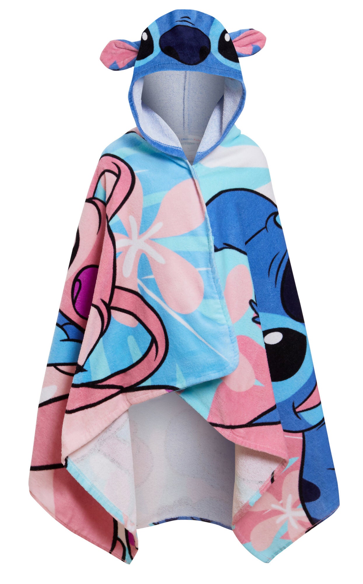 Disney Stitch Hooded Towel Girls Poncho Angel Bath Beach Towel Swimming Wrap