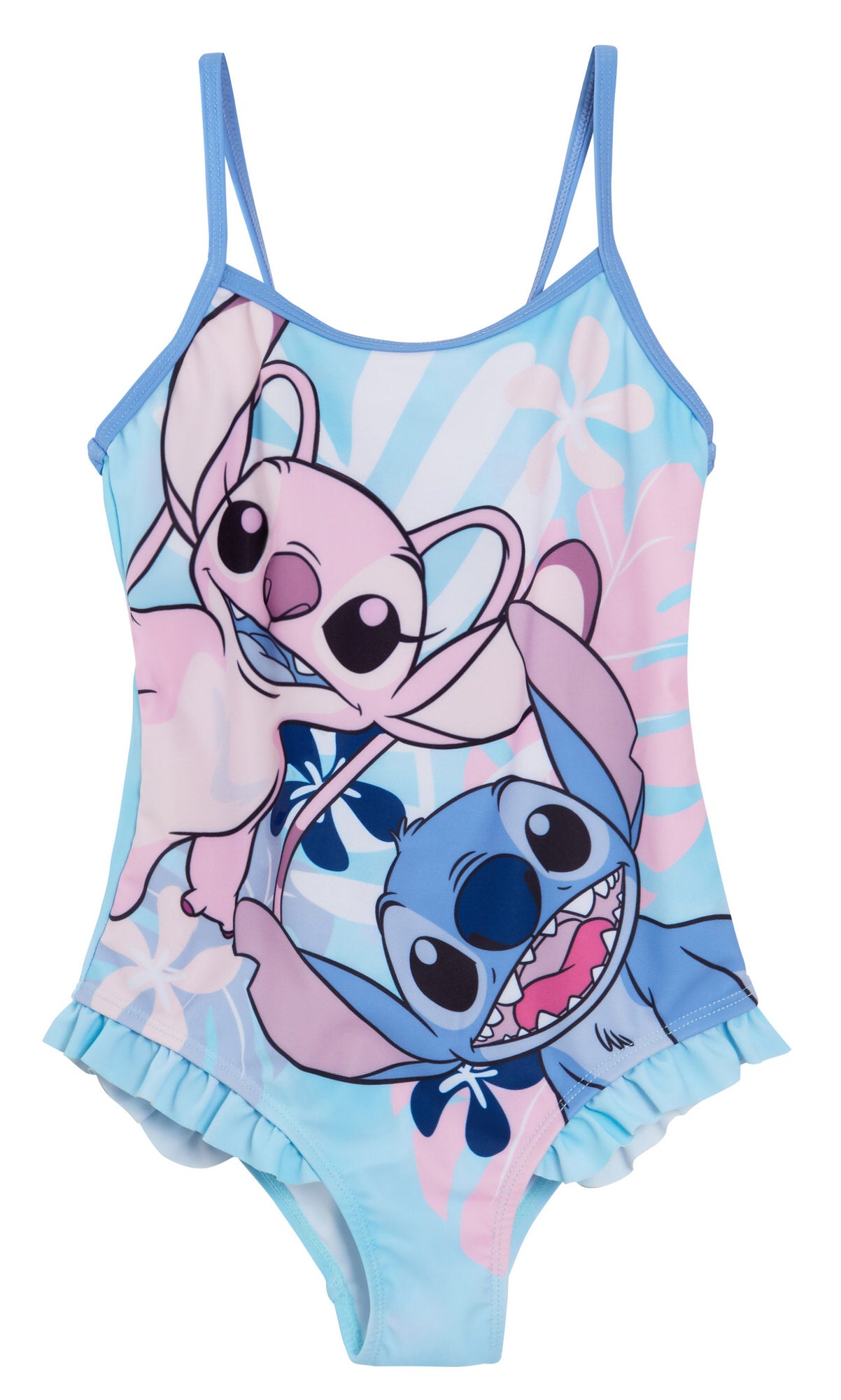 Girls Disney Stitch Swimming Costume Kids Angel Swimwear One Piece Swimsuit Pool