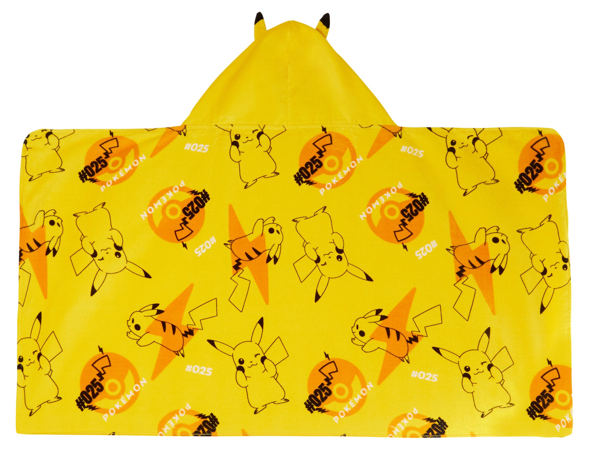 Pikachu Hooded Towel Kids 3D Ears Pokemon Poncho Beach Bath Towel Swimming Wrap