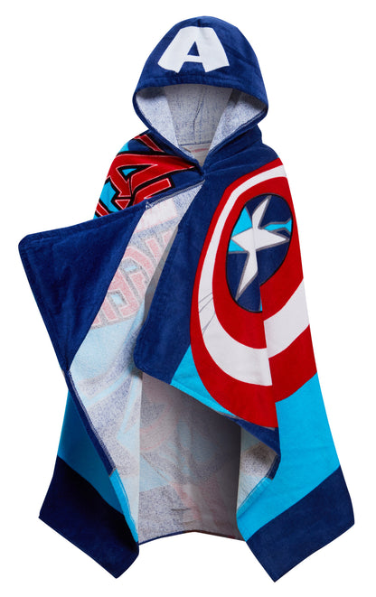Captain America Hooded Towel Avengers Poncho Kids Beach Bath Towel Swimming Wrap