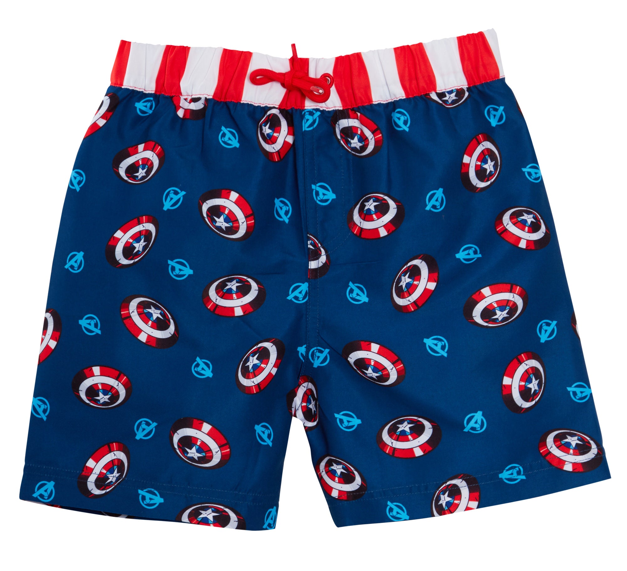 Captain America Swim Shorts + Rash Vest 2 Piece Swim Set Surf Top + Board Shorts