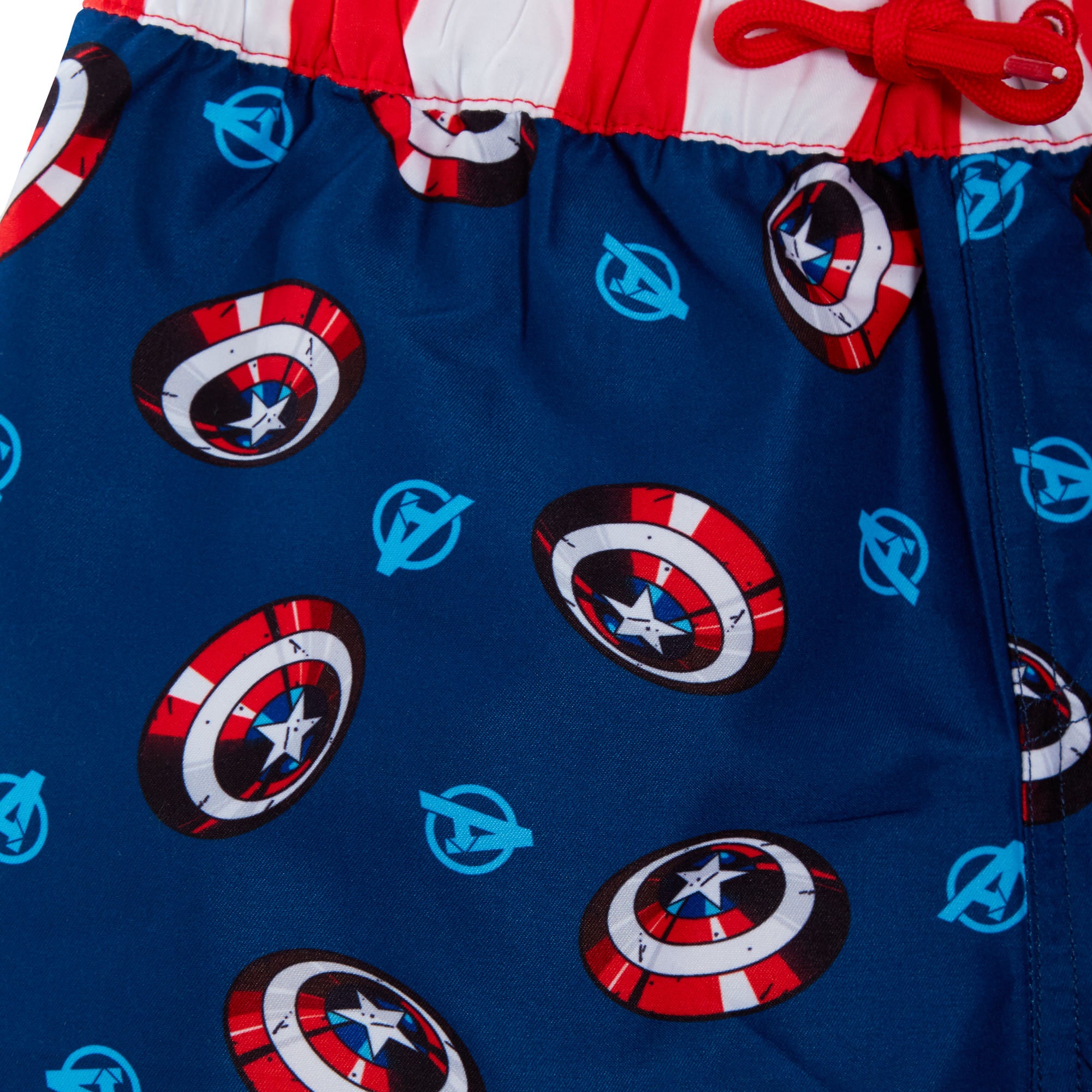 Captain America Swim Shorts + Rash Vest 2 Piece Swim Set Surf Top + Board Shorts