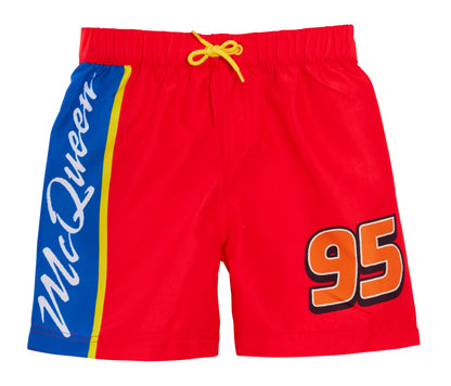 Boys Disney Cars Swim Shorts + Rash Vest Lighnting McQueen 2 Piece Swim Set