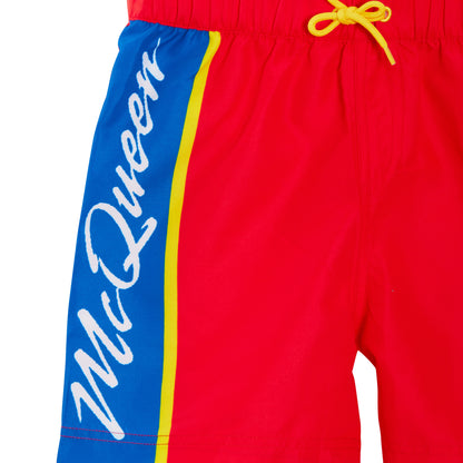 Boys Disney Cars Swim Shorts + Rash Vest Lighnting McQueen 2 Piece Swim Set