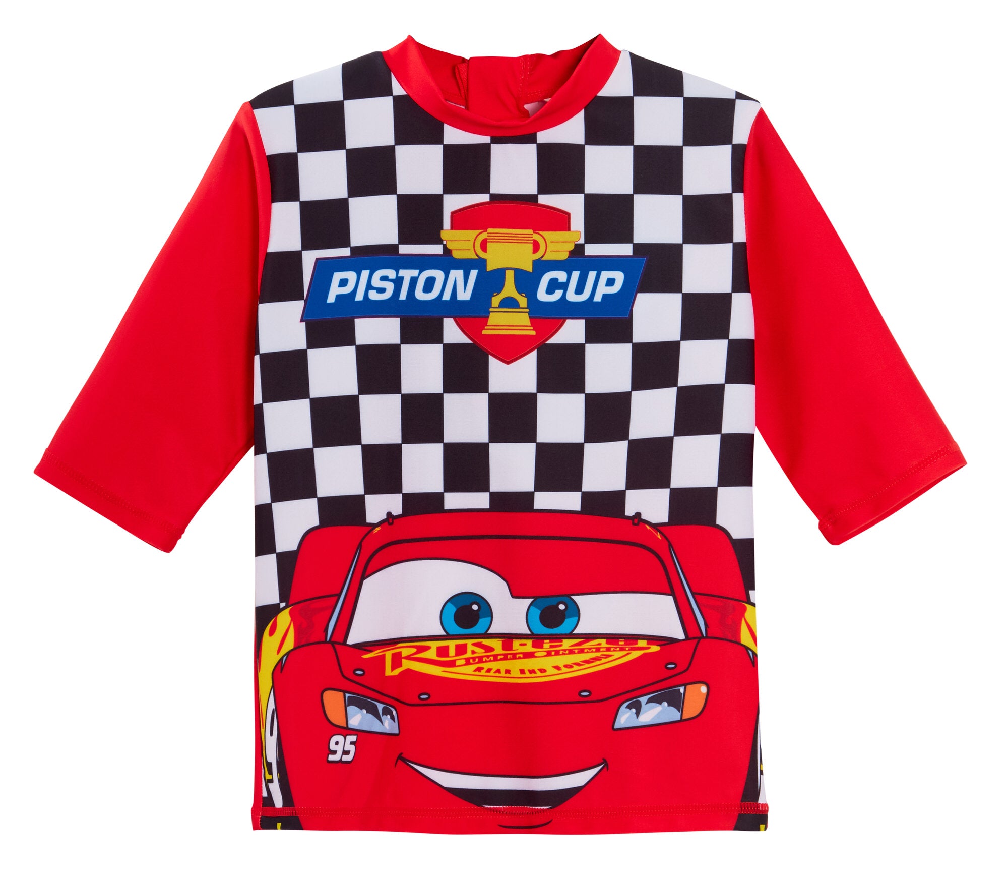 Boys Disney Cars Swim Shorts + Rash Vest Lighnting McQueen 2 Piece Swim Set