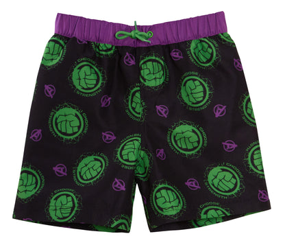 Incredible Hulk Swim Shorts + Rash Vest 2 Piece Swim Set Surf Top + Board Shorts