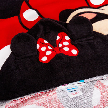 Disney Minnie Mouse Hooded Towel Girls Poncho Kids Beach Bath Towel Swim Robe