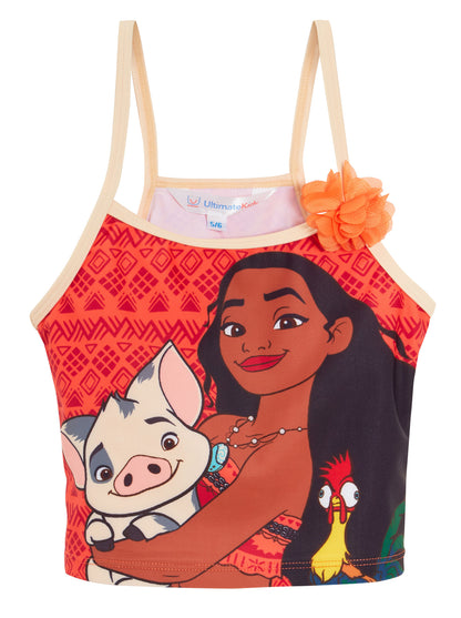 Girls Disney Moana Tankini Kids Deluxe Two Piece Swimming Costume Beach Swimsuit