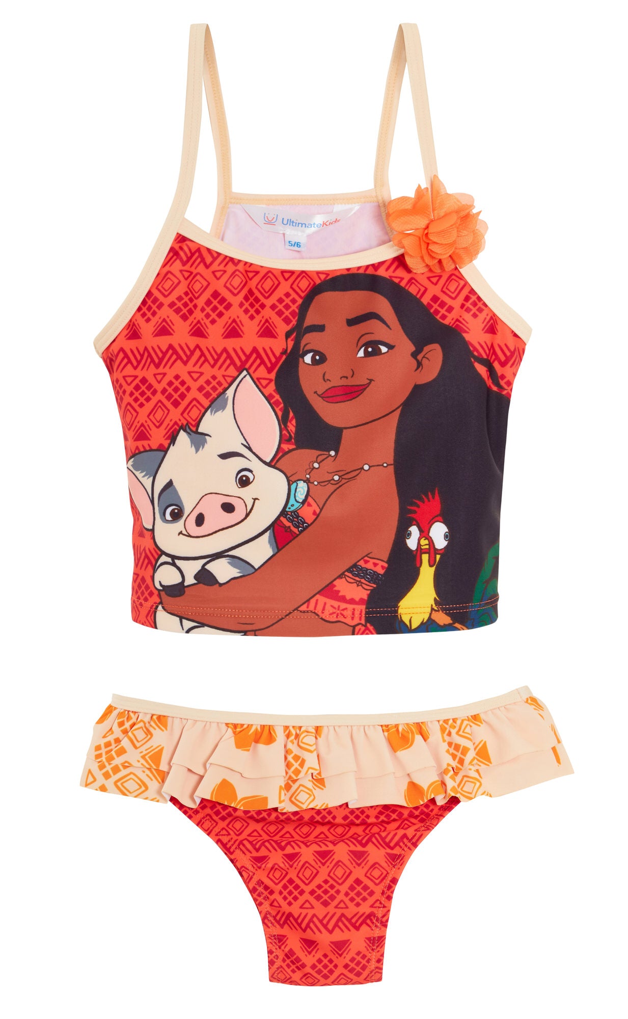Girls Disney Moana Tankini Kids Deluxe Two Piece Swimming Costume Beach Swimsuit