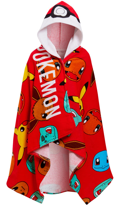 Pokemon Hooded Towel Kids Pikachu Poncho Beachtowel Bath Towel Swimming Wrap