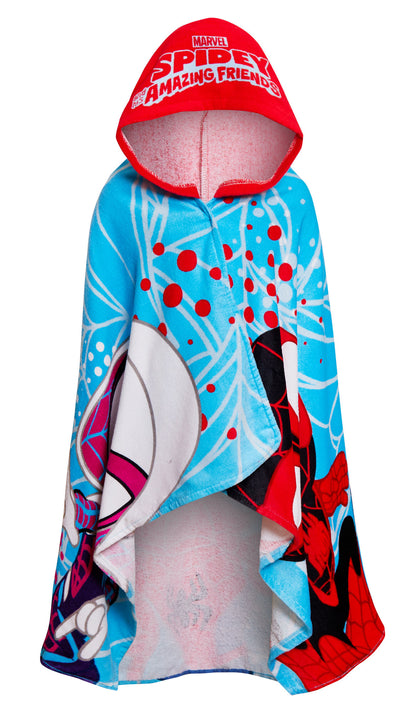 Spidey And His Amazing Friends Hooded Towel Poncho Beach Bath Towel Swimming Wrap