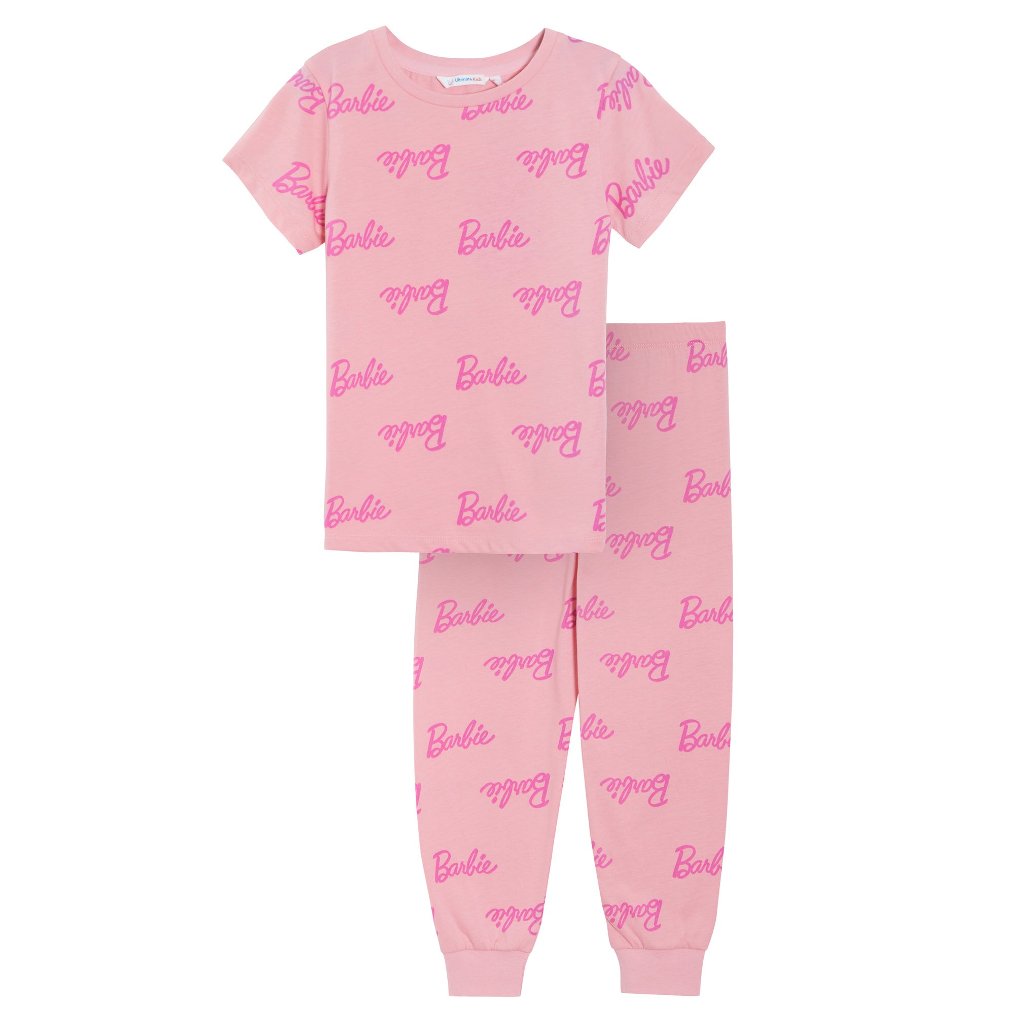 Girls Barbie Pyjamas For Kids Girls Pjs Short Sleeve T-Shirt Long Lounge Bottoms