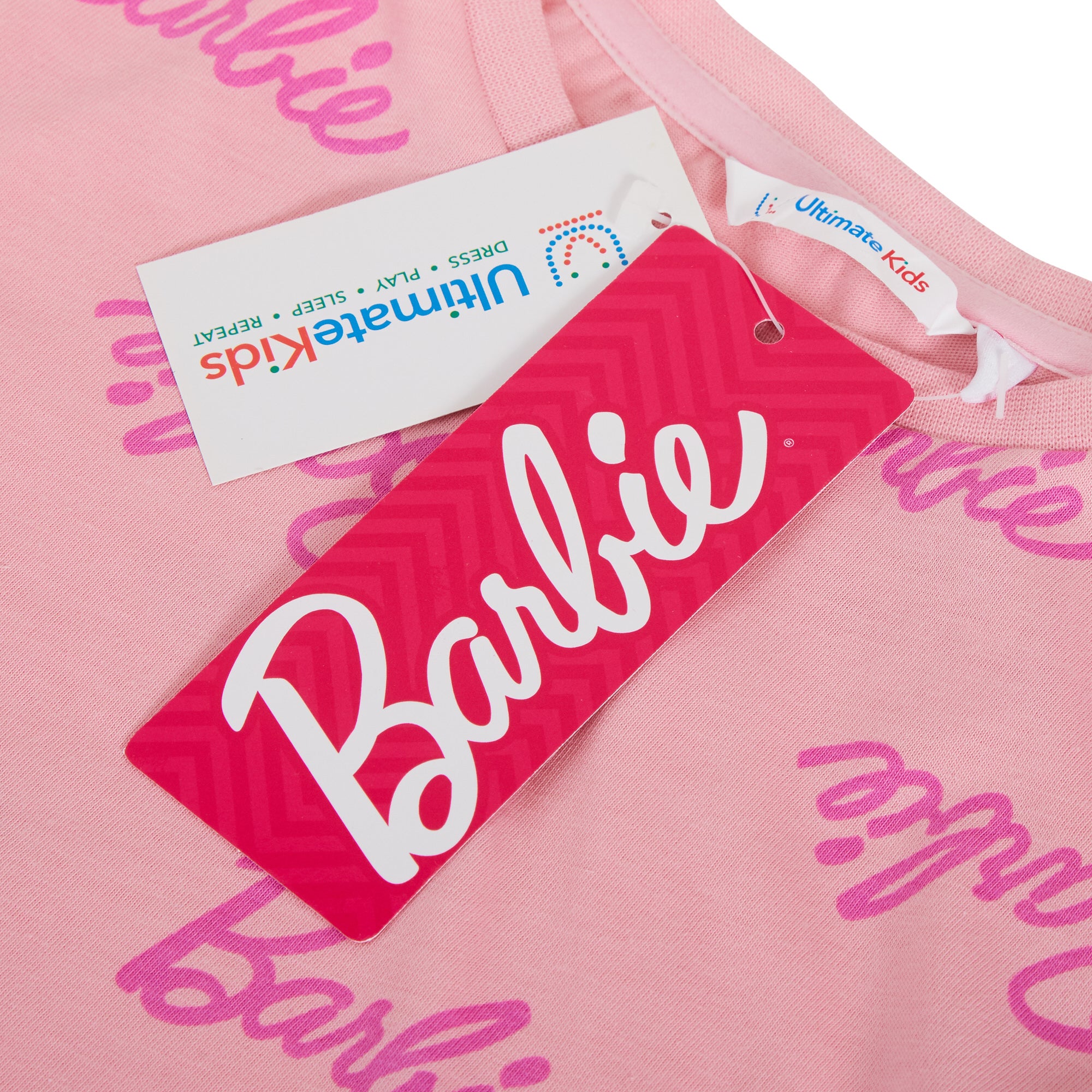 Girls Barbie Pyjamas For Kids Girls Pjs Short Sleeve T-Shirt Long Lounge Bottoms