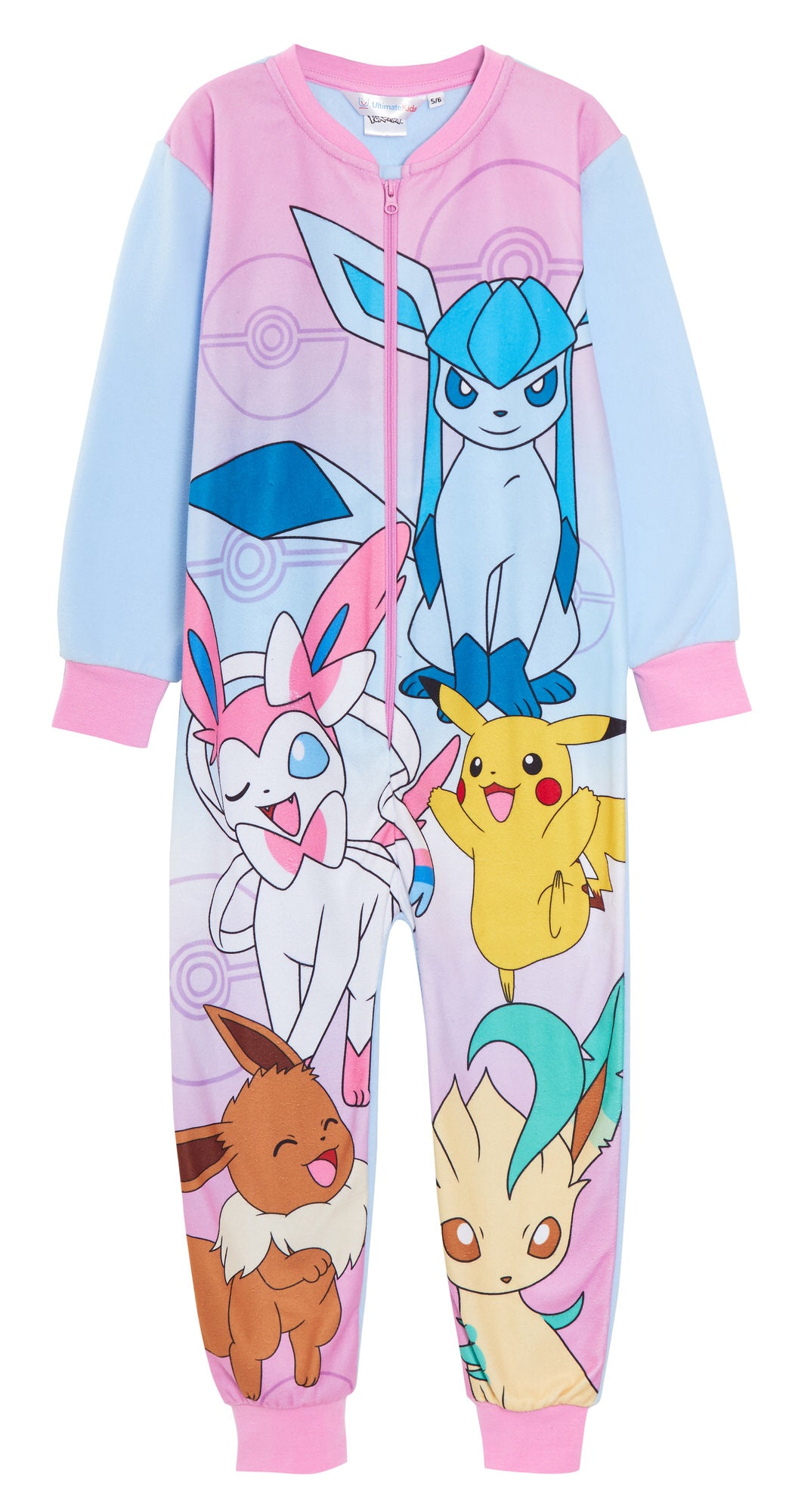 Girls Pokemon All In One Cosy Fleece Pjs Pyjamas Kids Fleece Pjs Warm Loungewear
