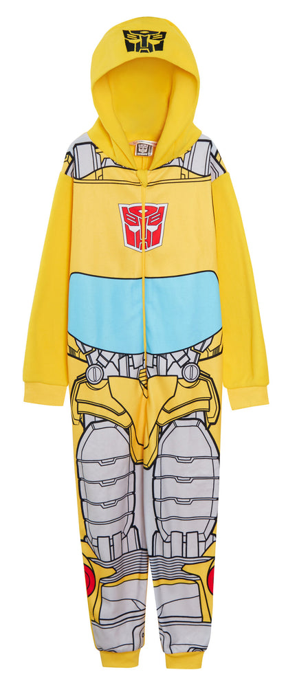 Boys Dress Up Transformers All In One Optimus Prime Bumblebee Fleece Pj Pyjamas