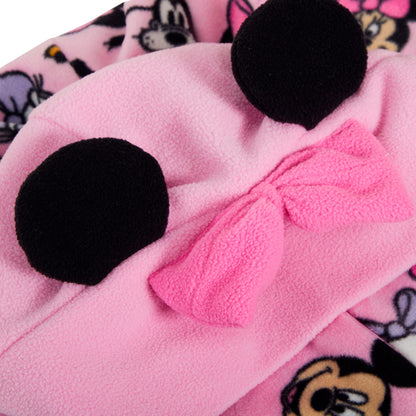 Disney Minnie Mouse Girls All In One Pyjamas Kids Fleece Pjs Dress Up Nightwear