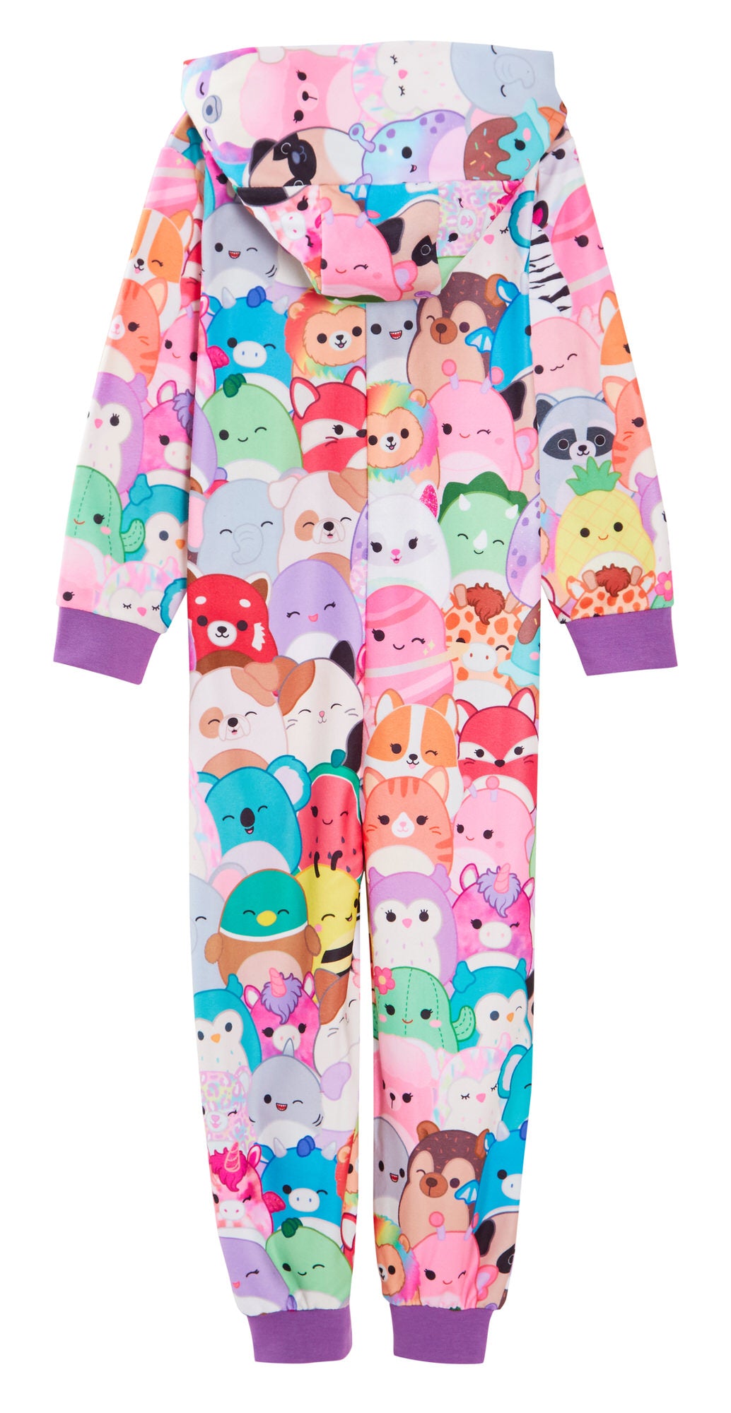 Squishmallows All In One Girls Squish Pyjamas Kids Fleece Pjs Warm Loungewear