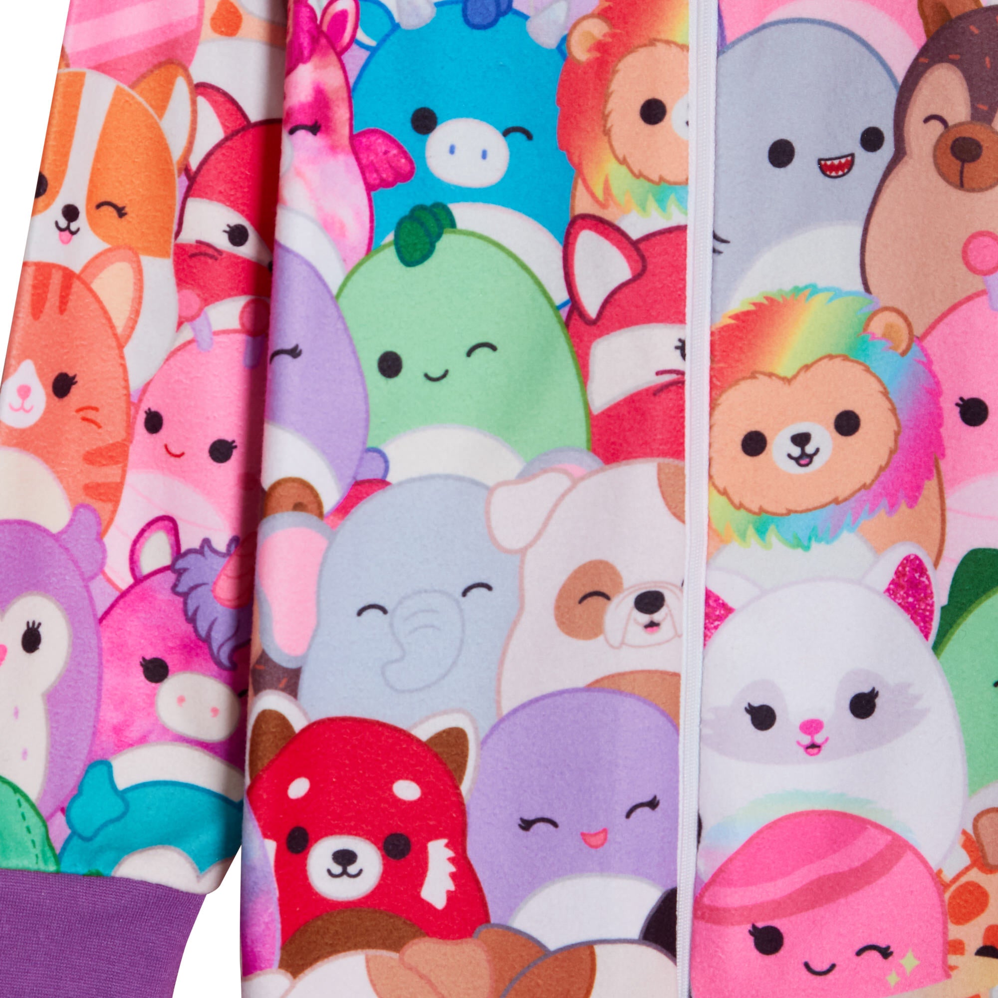 Squishmallows All In One Girls Squish Pyjamas Kids Fleece Pjs Warm Loungewear
