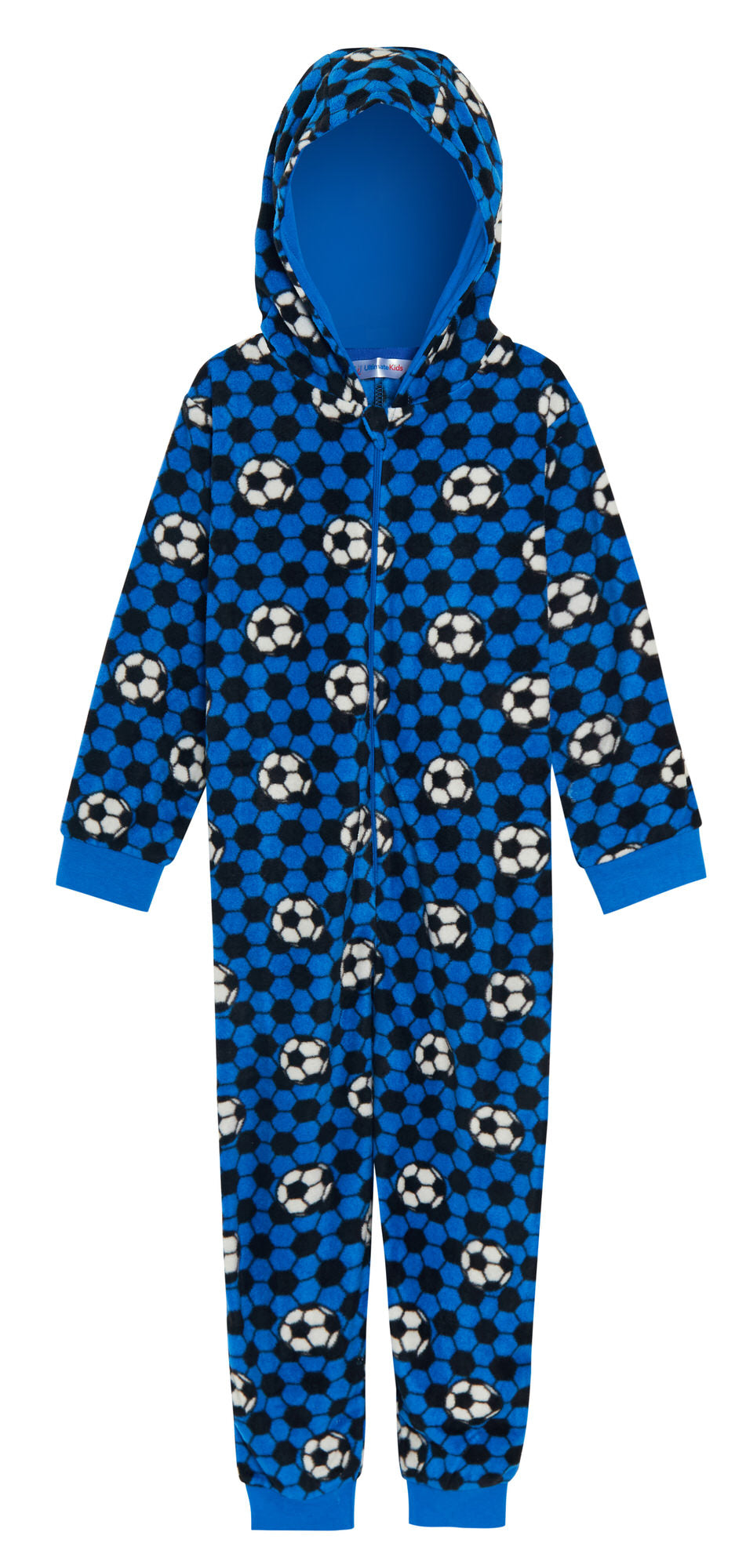 Kids Football All In One Girls Boys Red Blue Footballs Pyjamas Kids Football Pjs