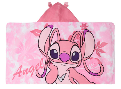 Disney Stitch Angel Hooded Towel Girls Poncho Bath Beach Towel Swimming Wrap