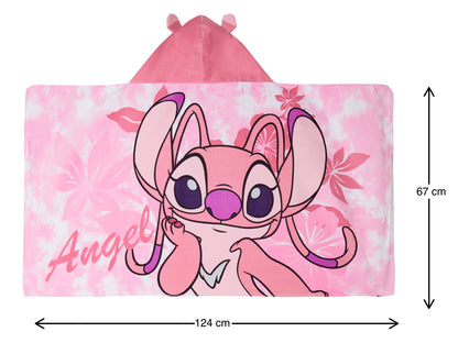 Disney Stitch Angel Hooded Towel Girls Poncho Bath Beach Towel Swimming Wrap