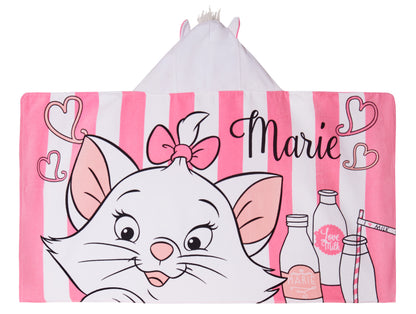 Disney Marie Hooded Towel Girls Poncho Aristocats Bath Beach Towel Swimming Wrap