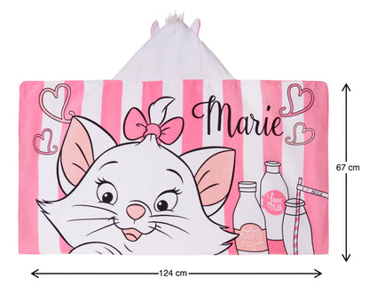 Disney Marie Hooded Towel Girls Poncho Aristocats Bath Beach Towel Swimming Wrap