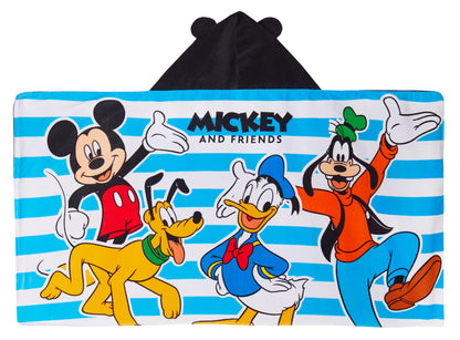 Disney Mickey Mouse Hooded Towel 3D Ears Poncho Kids Beach Towel Swimming Wrap