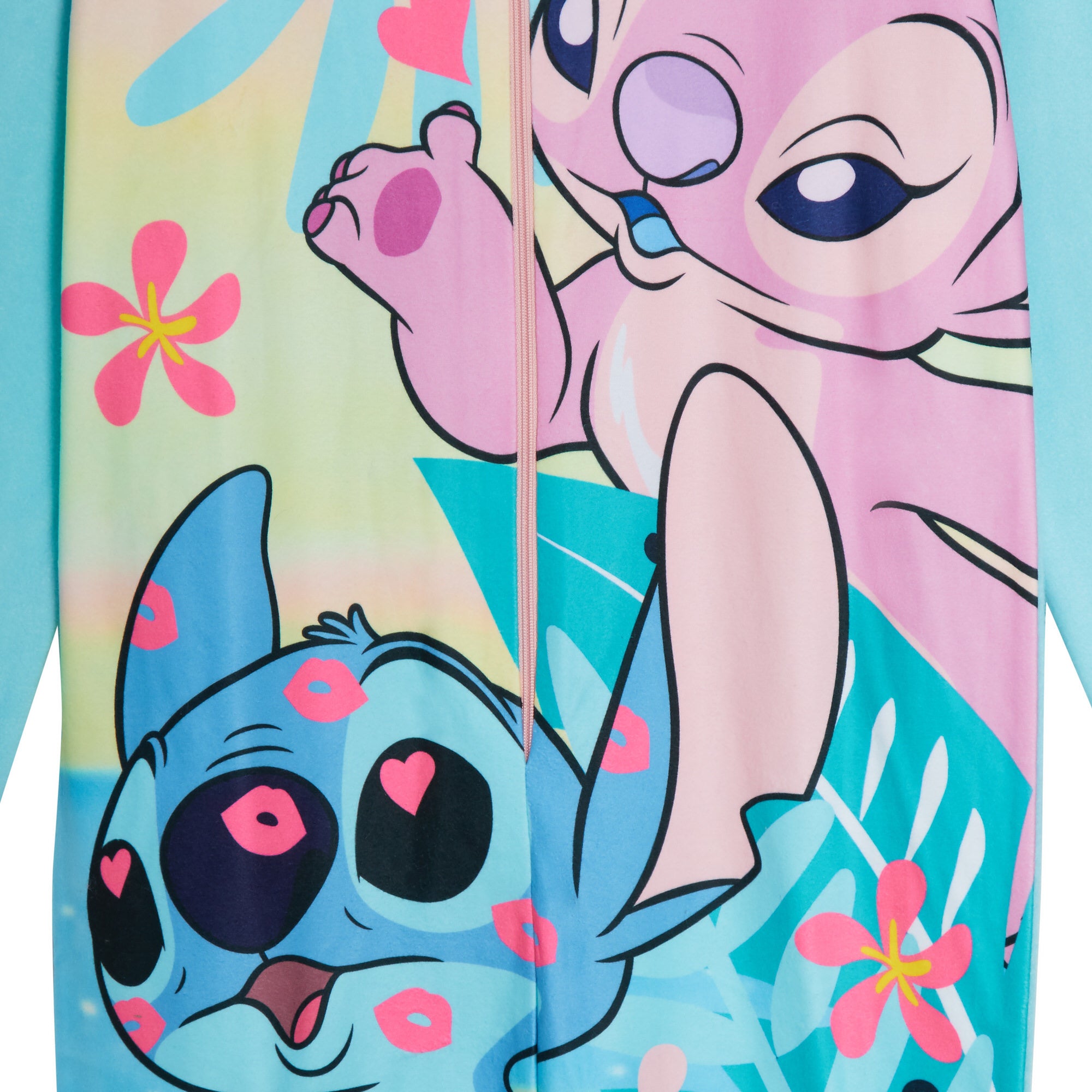 Disney Stitch And Angel All In One Pyjamas For Kids Lilo Fleece Pjs Nightwear