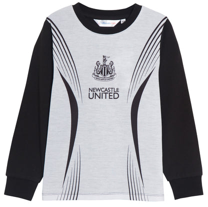 Kids Newcastle United F.C. Pyjamas + Hooded Dressing Gown3 Piece Nightwear Football Robe Pjs Set