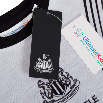 Kids Newcastle United F.C. Pyjamas + Hooded Dressing Gown3 Piece Nightwear Football Robe Pjs Set
