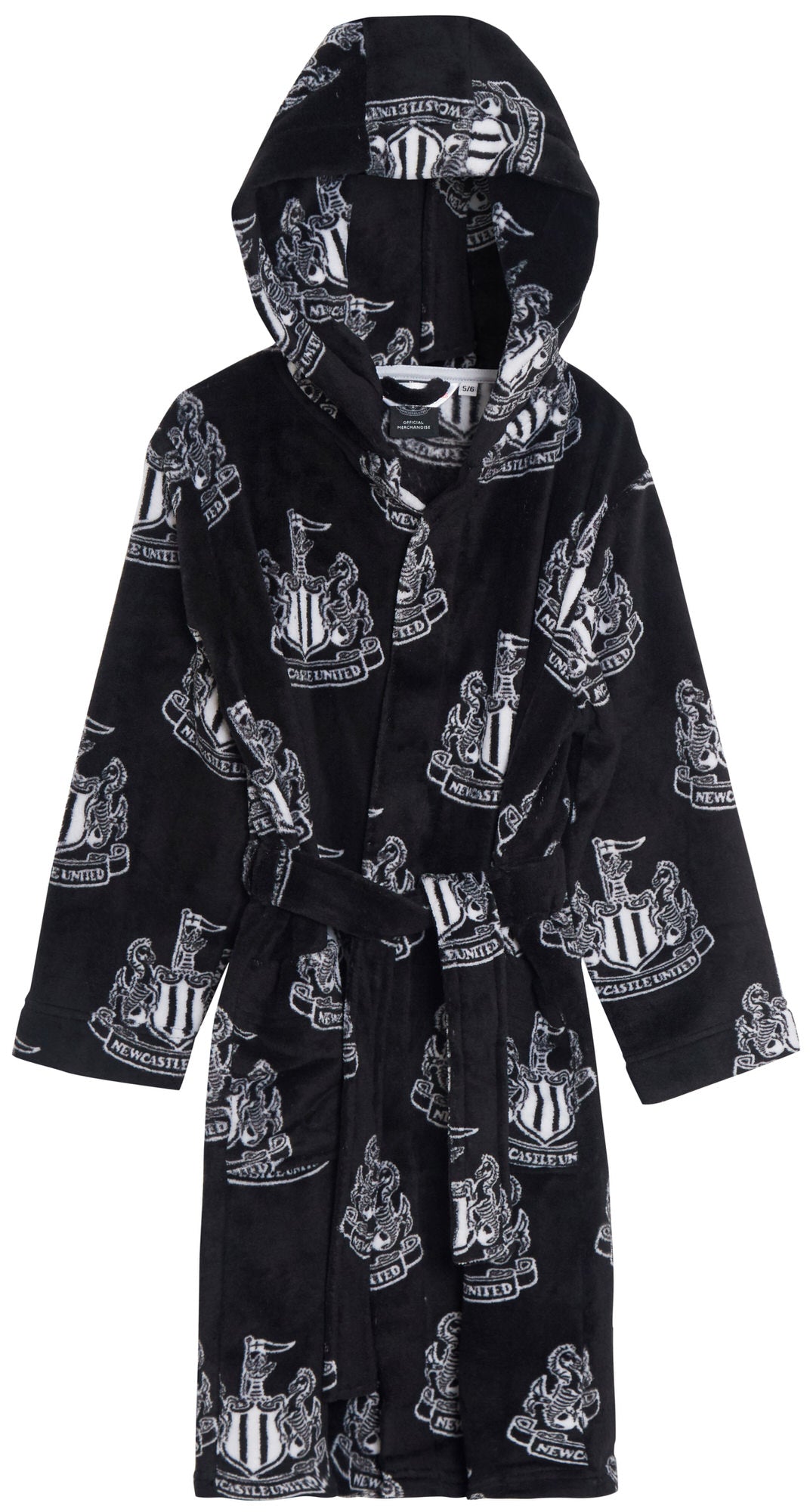 Kids Newcastle United F.C. Pyjamas + Hooded Dressing Gown3 Piece Nightwear Football Robe Pjs Set