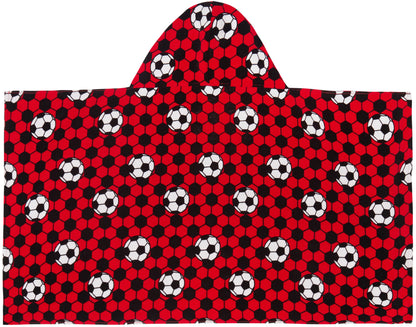 Kids Football Hooded Towel Girls Boys Poncho Beach Towel Bath Towel Swimming Wrap Changing Robe
