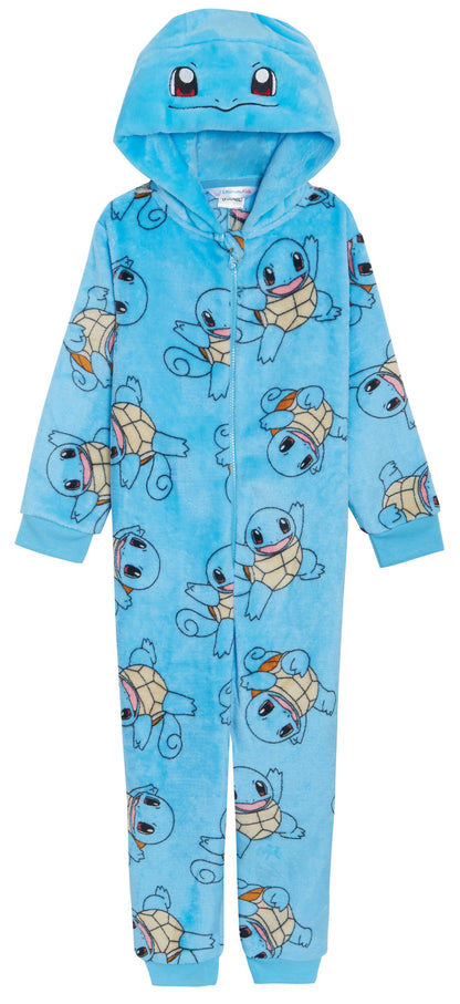 Kids Pokemon Hooded All In One Pikachu Charmander Gengar Onesie Fleece Pjs Loungewear