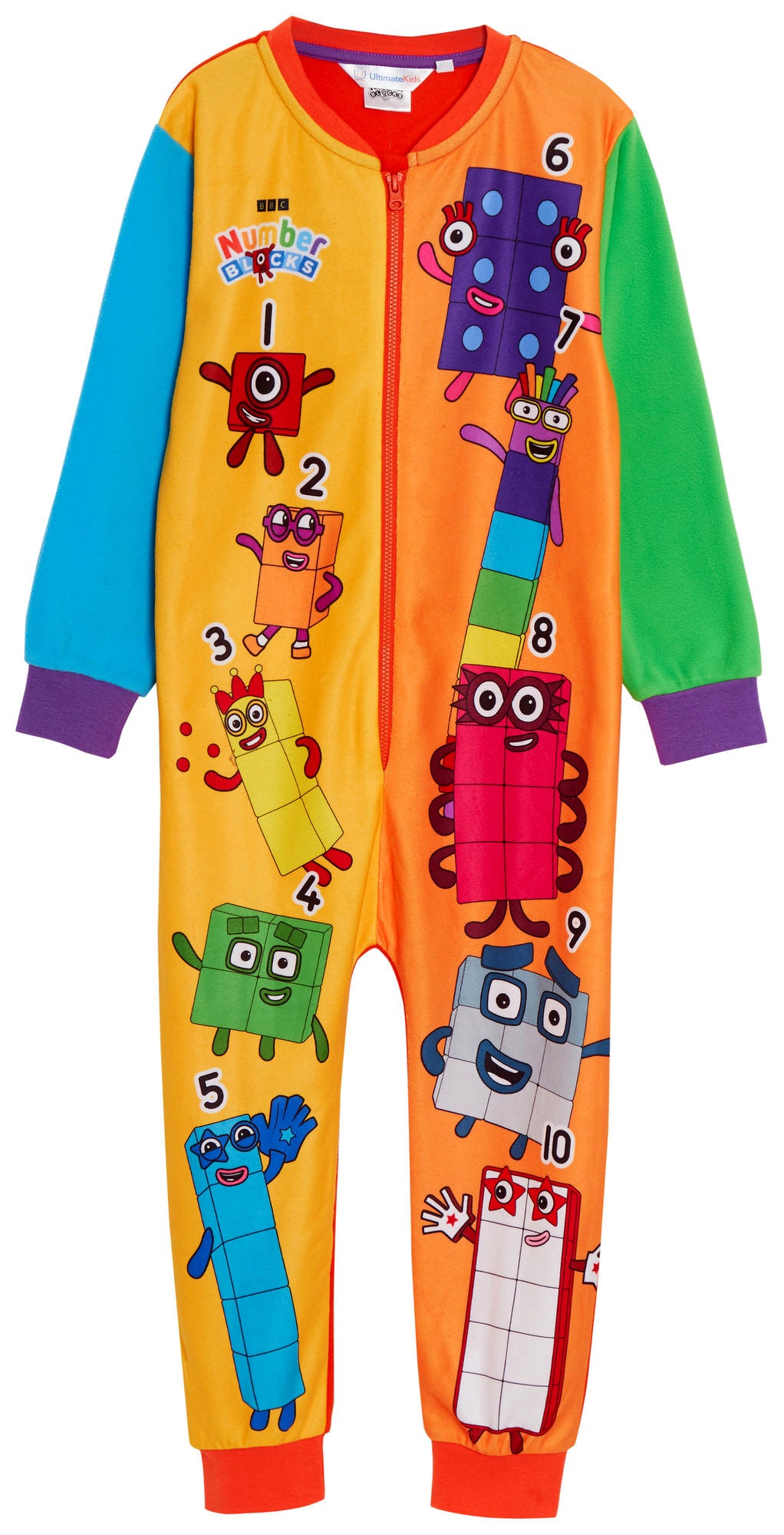 Numberblocks Onesie All In One For Kids Girls Boys Pyjamas Kids Fleece Pjs Zipped Sleepsuit