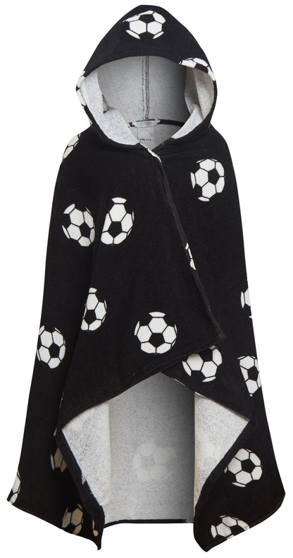 Kids Football Hooded Towel Girls Boys Poncho Beach Towel Bath Towel Swimming Wrap Changing Robe