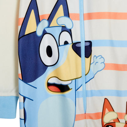 Kids Bluey Onesie For Kids All In One Girls Boys Pyjamas Fleece Pjs Zipped Sleepsuit
